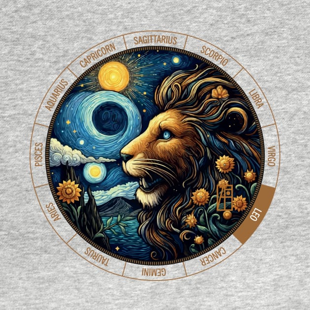 ZODIAC Leo - Astrological LEO - LEO - ZODIAC sign - Van Gogh style - 10 by ArtProjectShop